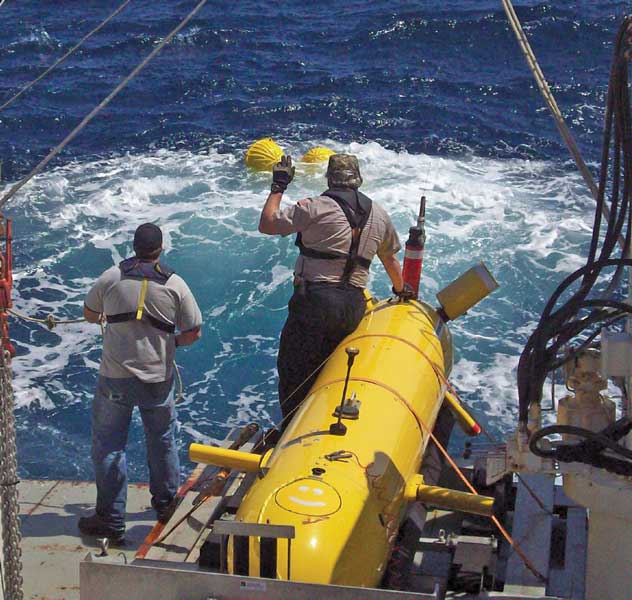 The Eagle Ray, an autonomous underwater vehicle, uses sensors to provide high-resolution seafloor maps.