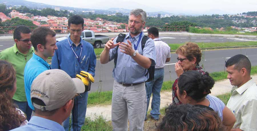 Dr. Greg Easson directs information collection in El Salvador.