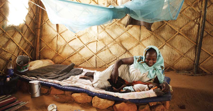 About 90 percent of malaria deaths occur in children.
