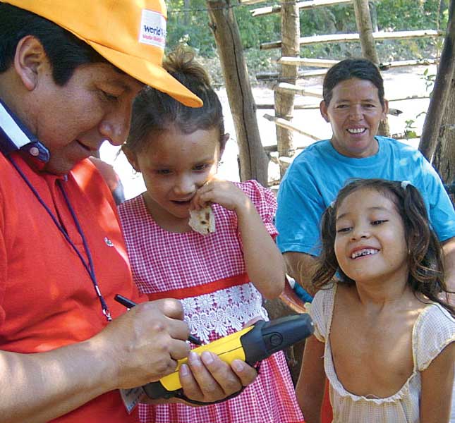 World Vision in El Salvador worker surveys information