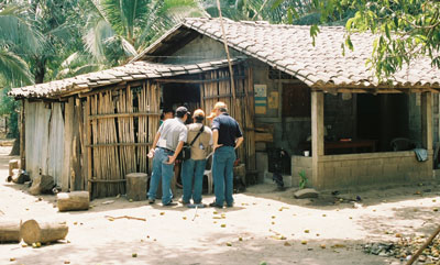 Easson and his team speak with locals about their village